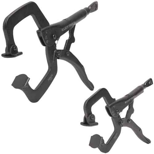 Klein Tools 38662 C-Clamp Locking Pliers Set, 6-Inch and 11-Inch Adjustable Swivel Jaw Pliers, for Home, Shop, Woodworking, 2-Piece