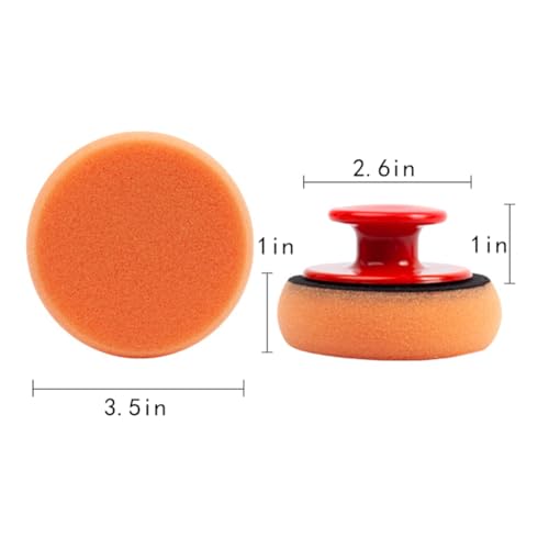 3pcs Polishing Tool Buffing Sponge Pads Waxing Pad with Handle Microfiber Wax Applicator Foam Applicator Pad Wax Applicator Pads for Cars Car Sponge Pads Manual Backplane
