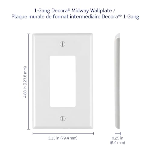 Leviton 1-Gang White Decora Midway Nylon Wallplate 10 Pack - PJ26-WM