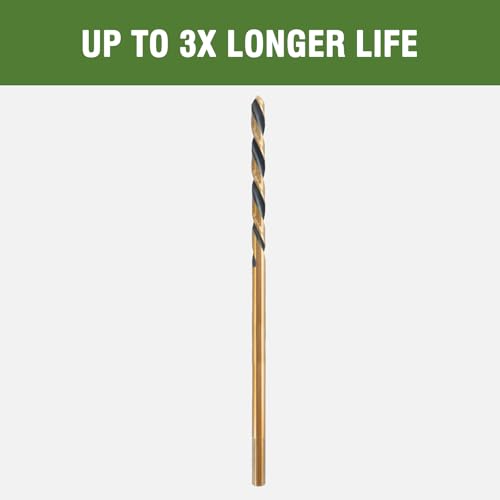 3/32 x 8 Inch Extra Long Drill Bits (3 Pack), Aircraft Drill Bit Black and Gold M2 HSS for Wood, Plastic, Thin Metal Sheet