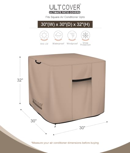 ULTCOVER Waterproof Outdoor Air Conditioner Cover 30W x 30D x 32H - Brown
