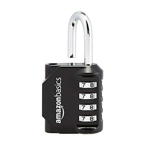 2-Pack Black 4-Digit Combination Padlocks for School Lockers, Toolboxes