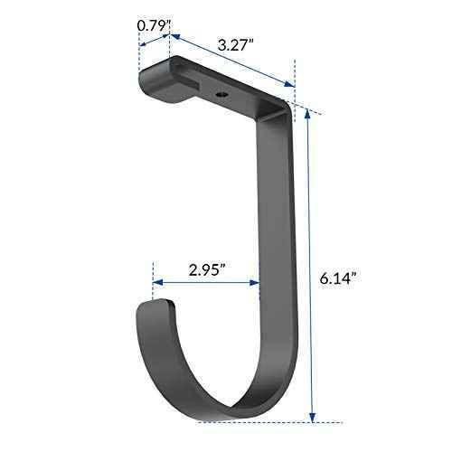 FLEXIMOUNTS 4 Pack Add On Storage Flat Hook Accessory for Garage Ceiling Rack and Wall Shelving, Max Weight Capacity up to 50lbs, Black
