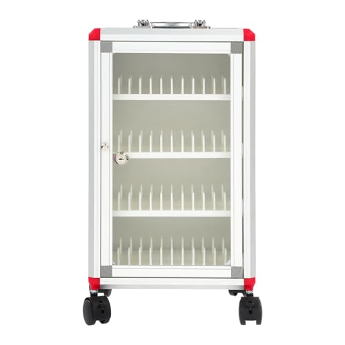 48 Slots Cell Phone Locker with Wheels & Lock - Secure Mobile Phone Storage Cabinet