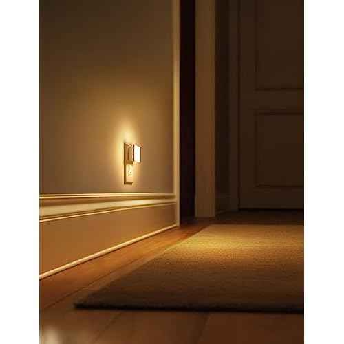 L LOHAS LED Night Lights Plug into Wall 2-Pack, 0.3W Plug in Night Light, Dusk to Dawn, 3000K Soft White, Bright Nightlight Auto-On/Off, for Adults Kids Room Bedroom Bathroom Hallway Kitchen, Non-Dim