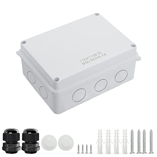 LeMotech Waterproof Electrical Junction Box 5.9x4.3x2.8 Inch IP65 ABS Project Enclosure