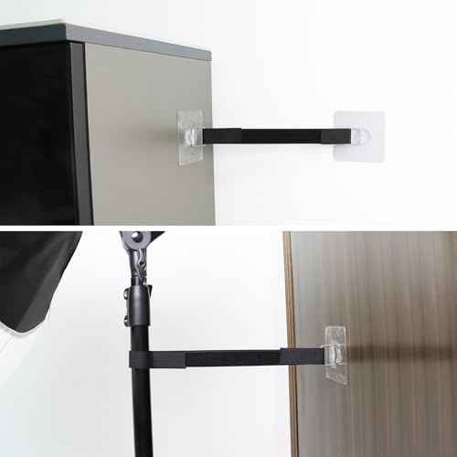 4 Pack Cut to Length TV Safety Straps for Flat Screen, No-Drill TV Anchors for Baby Proofing, Anti-Tip Adjustable Earthquake Straps for Furniture, 16ft Hook and Loop Straps and 8 Adhesive pads