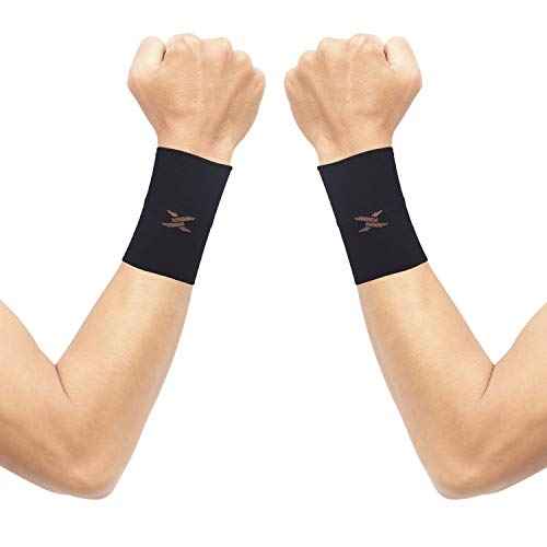 THX4COPPER Compression Wrist Sleeve - Copper Infused Wrist Support for Men &Women-Improve Circulation and Recovery(1 Pair)