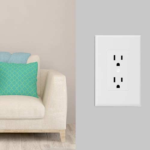 Bates Choice 1-Gang Duplex Wall Plate 3.18x4.98 Inches White 10 Pack