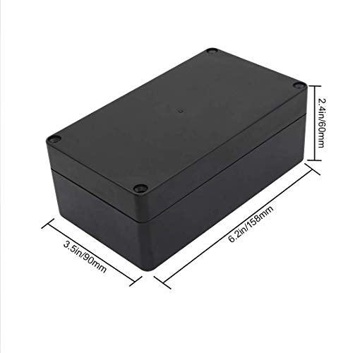 LeMotech 6.2 x 3.5 x 2.4 Inch Waterproof ABS Plastic Junction Box IP65 Black (Pack of 1)