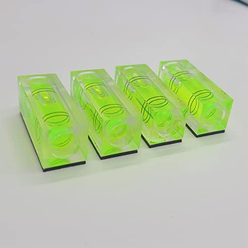 GEONASSUR 40mm Magnetic Mini Bubble Levels, 4 Pack (Small) - Robust Iron-Magnet Front