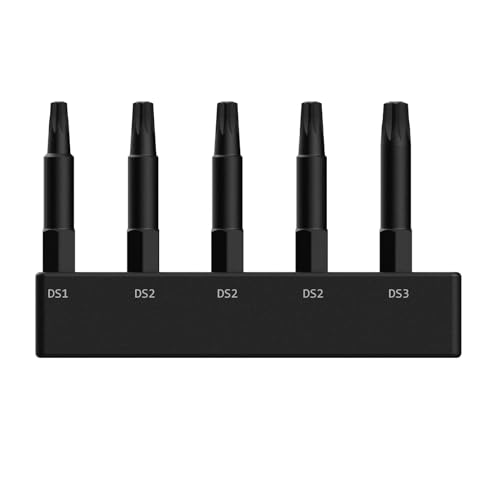 Railer Double Square 8 Point Star Bit Set, 5pc S2 Steel 2 Inch 8 Spline Fastener Drive Bit Set with Storage Bit Holder