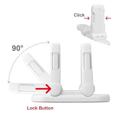 Child Proof Door Lever Lock, Door Handle Lock, Durable ABS with Adhesive Backing, Simple Install, No Tools Needed (U, Pack, 3)