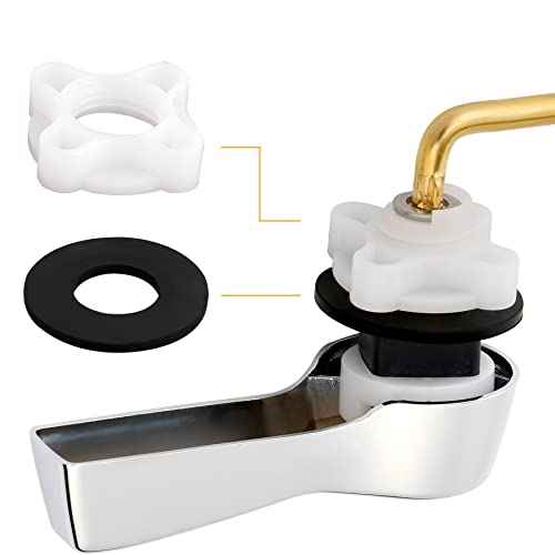 Hibbent Universal Metal Side Mount Toilet Handle Replacement Kit, Brass Toilet Flush Tank Lever with Stainless Steel Flapper Chains for Most Toilets, Chrome Finish