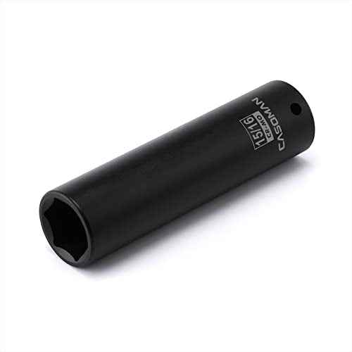 CASOMAN 1/2-Inch Drive Extra Deep Socket (15/16"), CR-MO, SAE, 6-Point, Extra Long