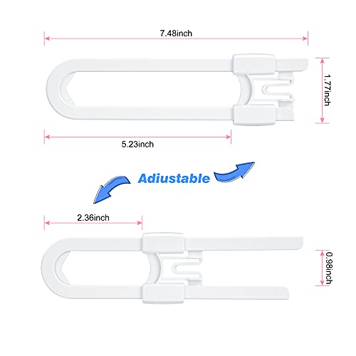 Vmaisi 8-Pack Adjustable Baby Sliding Cabinet Locks - Child Safety Locks for Double Doors