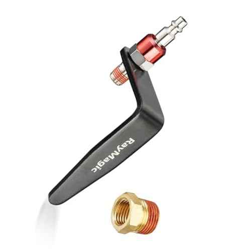 RayMagic Steel Pneumatic Tool Rafter Hook Hanger, Lightweight, Durable,Reusable Metal Organaizer Adjustable Easy Install Hooks with 1/4" Air Tool Swivel Fitting, for Air Nailer, 1-Piece Brass Fitting