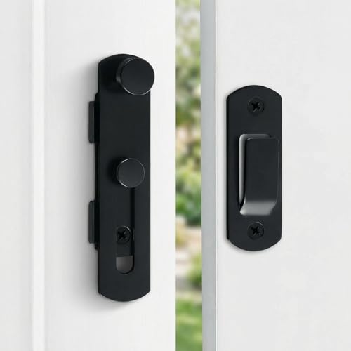 DOUBLE 2 C 1 Pack Barn Door Lock Sliding Door Hardware Carbon Steel Black