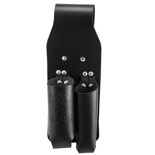 Klein Tools 5118RT Lineman's Pouch, Leather Tool Holder for Pliers and Folding Rule with Tunnel Connection