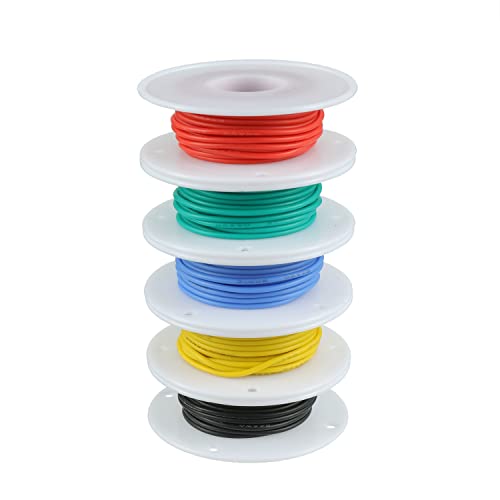 BOJACK 24 AWG Silicone Hook Up Wire Kit with Heat Shrink Tubing & Mini Stripper