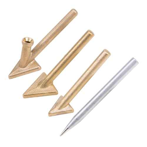 4Pcs Professional Plastic Welder Replacement Tips Copper Head Soldering Iron Tips for Leather Shoe Repairs Welder Accessories for Smooth Car Bumper Repair