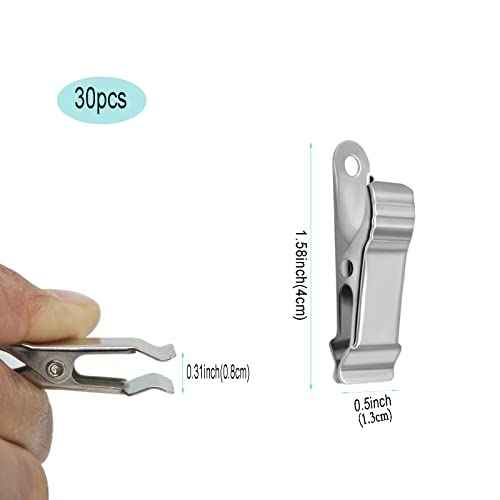 30 Pieces of Metal Mini Clip Spring Clip Crocodile Clip Tiny Clip Strong Suitable for Wire, Paper, Crafts, DIY Decoration Mini Clip Silvery