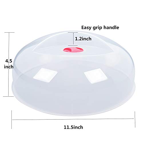Layron Red 11.5in Microwave Splatter Cover with Grip Handle, BPA Free, Dishwasher Safe