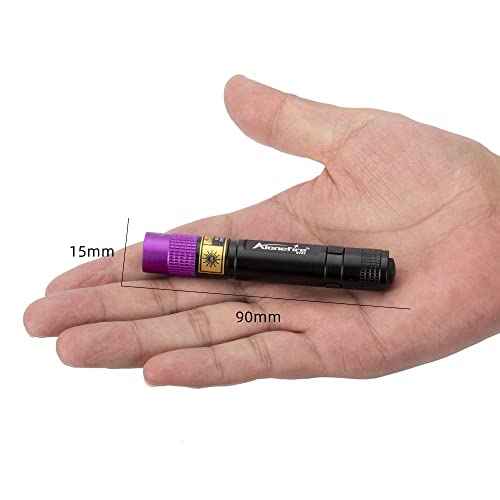 Alonefire SV62 Mini 3W UV Flashlight 365nm Portable Ultraviolet Black Light Very Small EDC for Minerals, Pet Urine Detector, Scorpions, Finding Stains, Money Detection with AAA Battery Easy to Replace