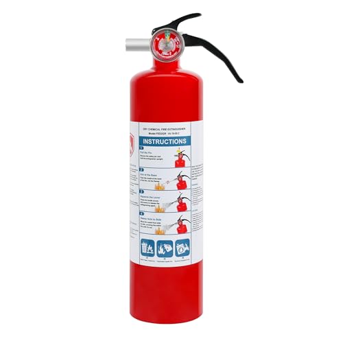 1 Pack ABC Dry Chemical Fire Extinguisher, 2.5 lb 1A:10B:C Rating for Home, Car, Boat, Quick Release Handle, Compact & Portable Dry Powder extinguishers