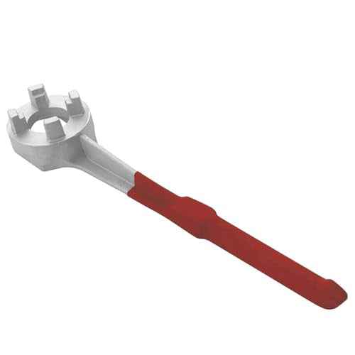 Aluminum Drum Wrench, Bung Wrench, Barrel Opener Tool for Opening 10 15 20 30 55 Gallon Drum, Fits 2" and 3/4" Bung Cap Red