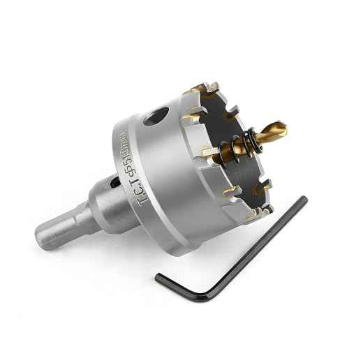 2''(51mm) TCT Hole Saw Kit,Tungsten Carbide Hole Saw Drill Bit with Titanium-Plated Pilot Drill bit for Hard Metal,Alloy,Aluminum,Stainless Steel,Plastic,Iron