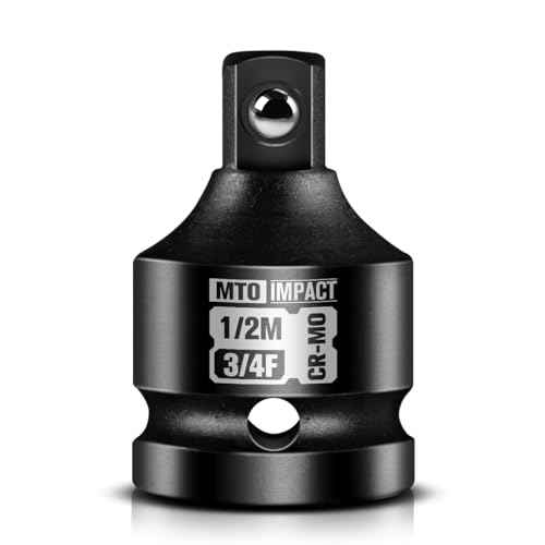 MTO 3/4" Female to 1/2" Male Impact Socket Adapter, 3/4-Inch Impact Socket Adapter Reducer, Chrome Molybdenum Alloy Steel