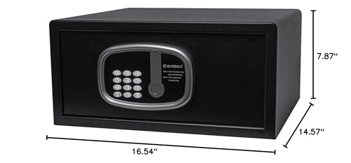 Barska Digital LED Keypad Hotel Safe with Motorized Locking Bots & Interior LED - 0.84 Cu Ft 15" Laptop