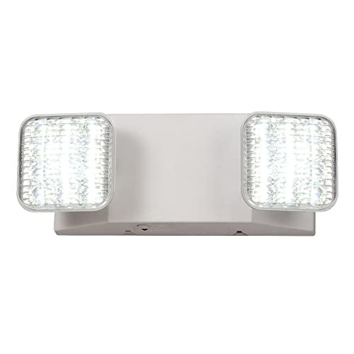 TANLUX 1 Pack White LED Emergency Lights with Battery Backup, Commercial Hardwired Exit Sign, UL Listed, 120/277V