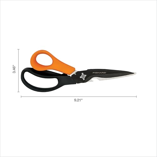 Fiskars 9-Inch 7-in-1 Heavy-Duty Garden Scissors Multi-Tool with Sheath