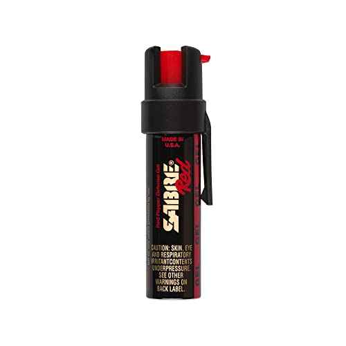 SABRE Pepper Gel with Attachment Clip, Protect Against Multiple Threats with 35 Bursts (5X The Competition), Gel is Safer, UV Marking Dye, Twist Lock Safety, 0.67 fl oz