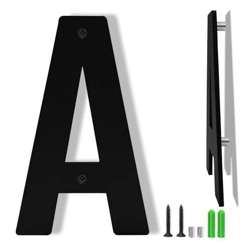 Black 5 Inch Aluminum House Address Letters - Floating Metal Numbers