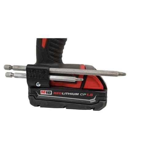 MAGNETIC Bit Holder for Milwaukee M18 Drill - Side Mounted - Strong Magnets - Low Profile Design - Galactic Gadgets (Black)