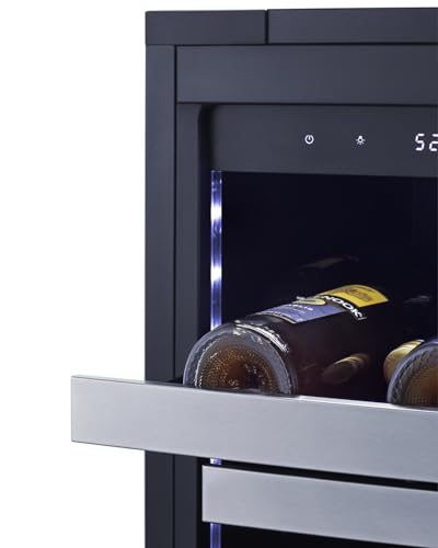 Summit 15" Wine Cellar Built-in or Freestanding Stainless Steel & Glass, 20 Bottle, Right-Hand Door - CL155WC1