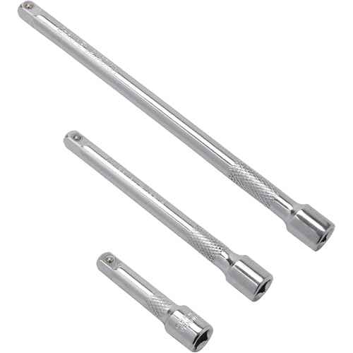 3/8" Drive Socket Extension Bar Set, Professional Socket Extension Set Include 3, 6, and 10 Inch Extensions, Premium Cr-V Steel Construction