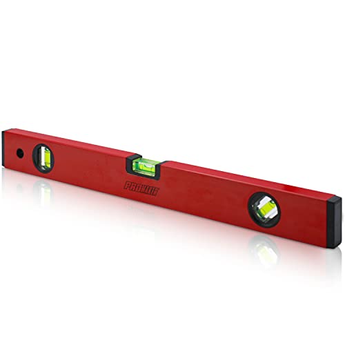 Promaker 18 Inch Magnetic Aluminum Level with 3 Bubble Vials - Durable, Drop-Resistant