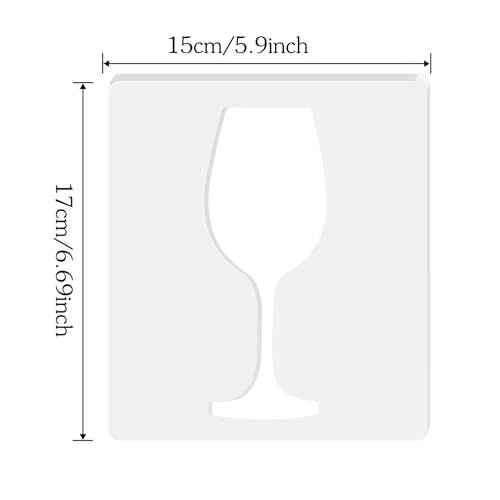 Wine Glass Router Templates, Acrylic Router Inlay Template for Woodworking, 5mm Thick Decorative Template Router Jig Woodworking Craft Tracing Stencils Guide Tool