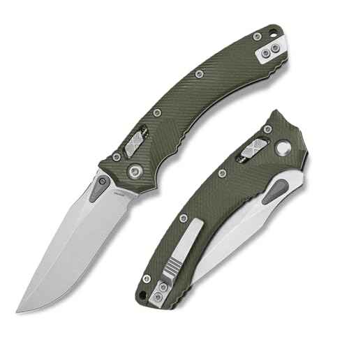 Folding Pocket Knife for Men, M390 3.7" Blade with G10 Handle and Crossbar Lock, EDC Knife for Camping, Hiking, and Outdoor Everyday Carry (Green)