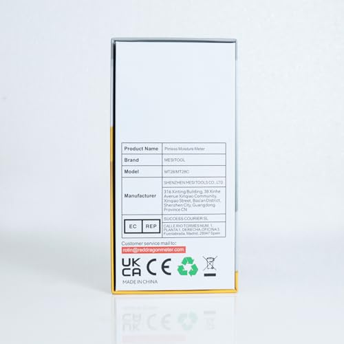 Pinless Moisture Meter MESITOOL Digital Moisture Meters for Wood Lumber Moisture Detector for Firewood Concrete Come with 9v Battery and Carry Bag (MT28)