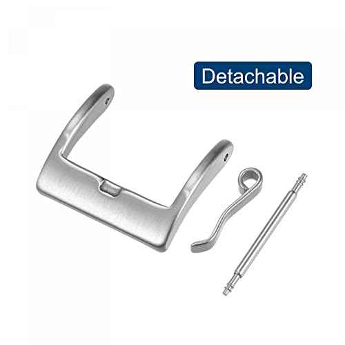 uxcell 2 Pcs Watch Strap Clasp Replacement, Brushed Stainless Steel Broadside Type Buckle, for 18mm Width Watch Bands