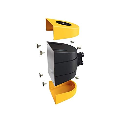 Crowd Control Warehouse - CCW Series WMB-220 Magnetic Wall Mount Retractable Belt Barrier -15 Foot, Caution Do Not Enter with Yellow ABS Case