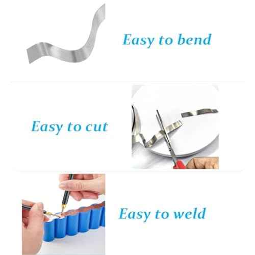 Nickel Strips for Battery Welding, 0.15mm Thickness, 7mm Width, 10m Roll - Durable Nickel Tape for Lithium Ion Battery Pack Assembly and Spot Welding