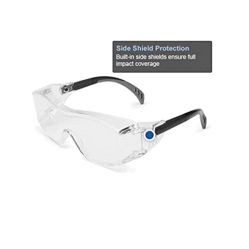 Gateway Safety 6983 Cover2 Safety Glasses Protective Eye Wear - Over-The-Glass (OTG), Gray Lens, Black Temple