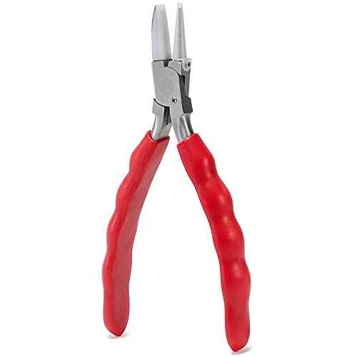 Stainless Steel Adjusting Eyeglasses Leg Tightness Half Round Plier Eyeglass Arms Frame Plier Glasses Repair Parts Tool (Red)