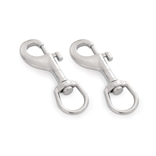 SHONAN 2.75 Inch Marine Grade Stainless Steel Swivel Snap Hook 2 Pack - Versatile Flag, Dog Leash & Diving Clip